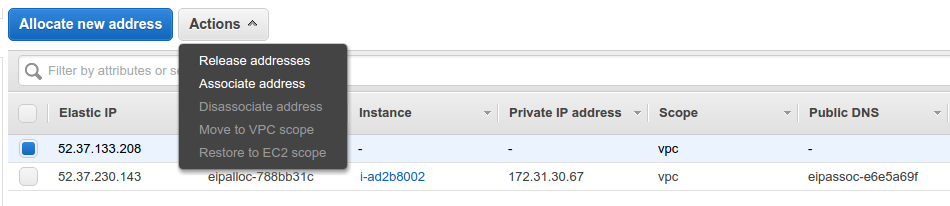 Assocate IP address.